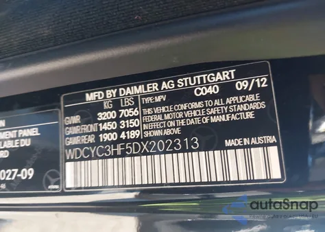 2013 Mercedes-Benz G 550 4Matic z USA, uszkodzony, nr VIN WDCYC3HF5DX202313